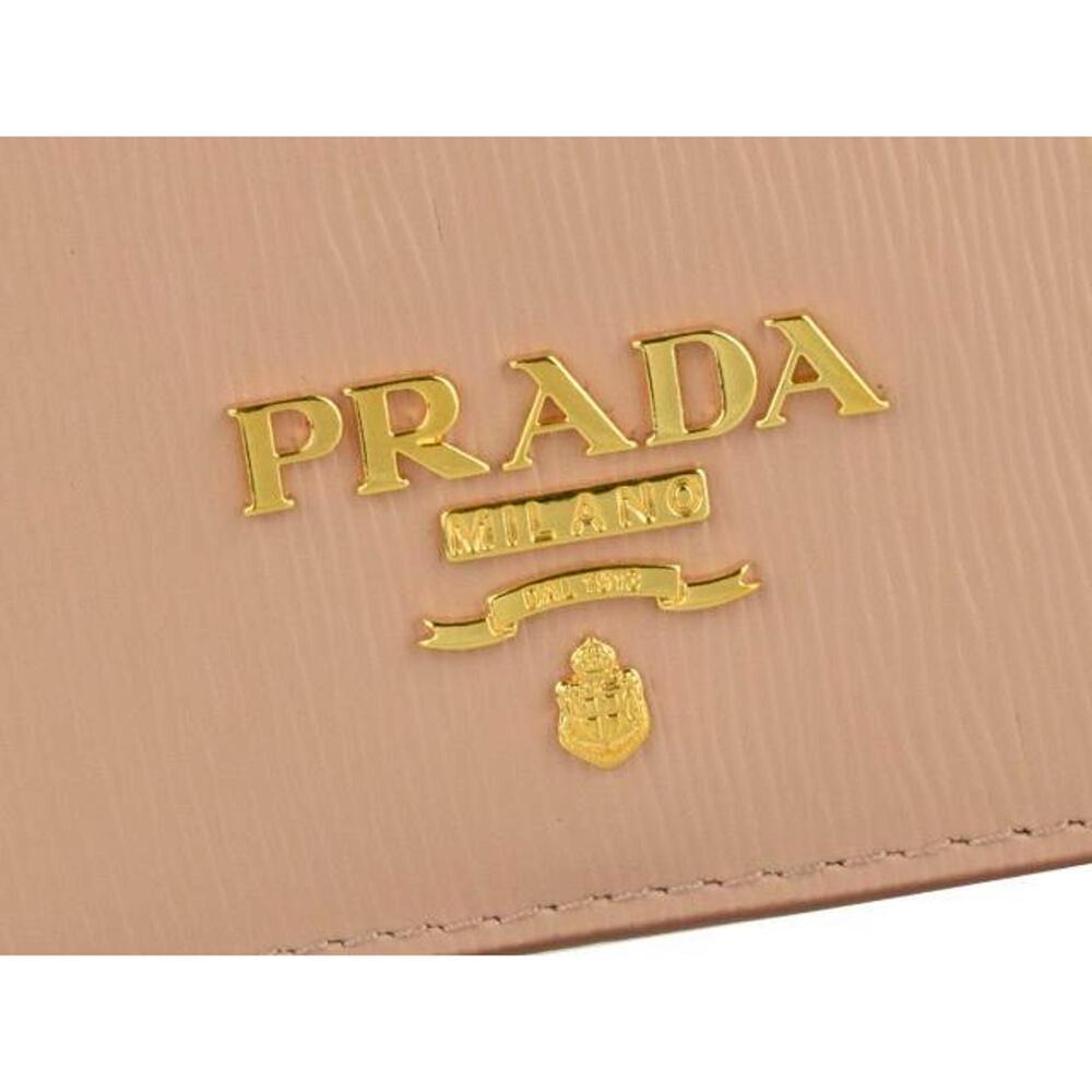 Prada Vitello Move Cipria Beige Leather Logo Plaque Card Holder - Picture 6 of 8